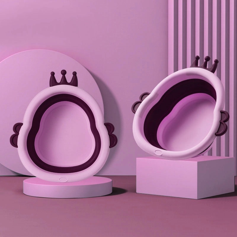 Minimalist Color Block Foldable Plastic Basin for Bathing|Bath Accessories