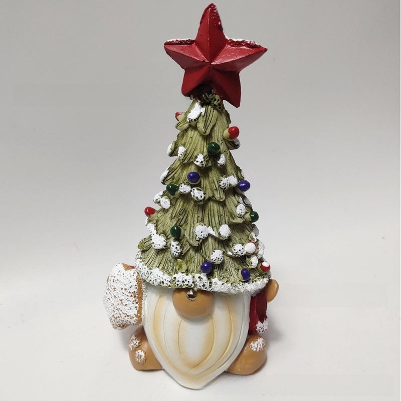 Festive Christmas Gnome Tree Sculpture Desktop Decoration Holiday Party Ornament Crafts|Home Decor & Ornaments