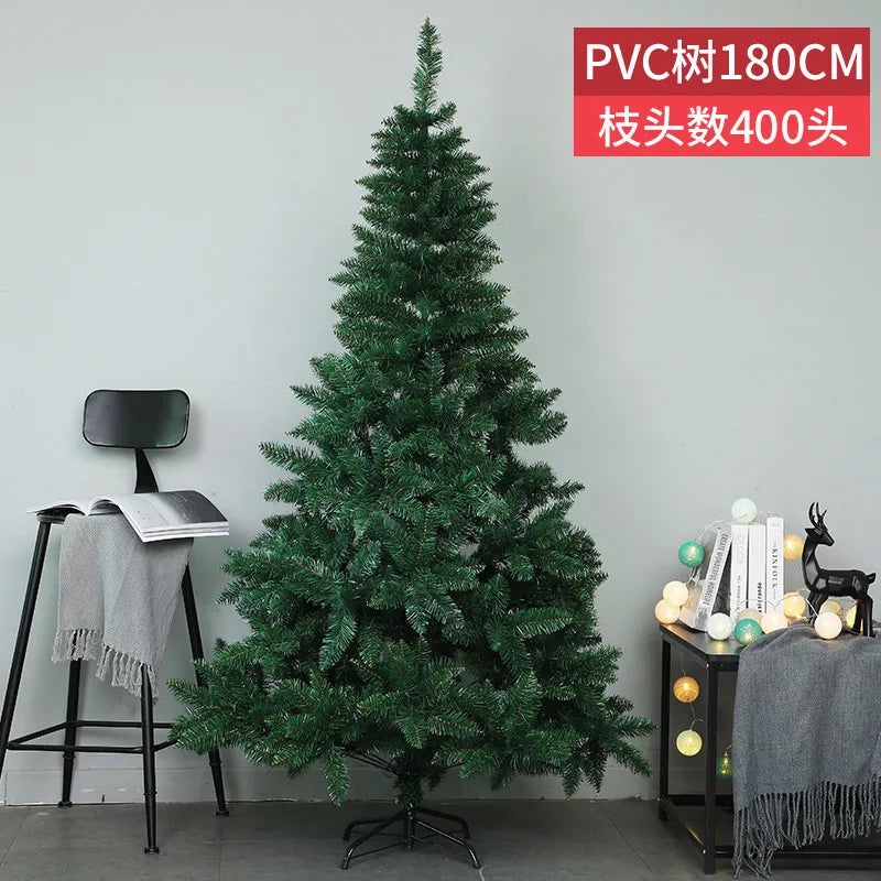 PVC Christmas Tree in Pink Blue Flocking Cedar 60-180cm Desktop Mall Decoration|Holiday Decor