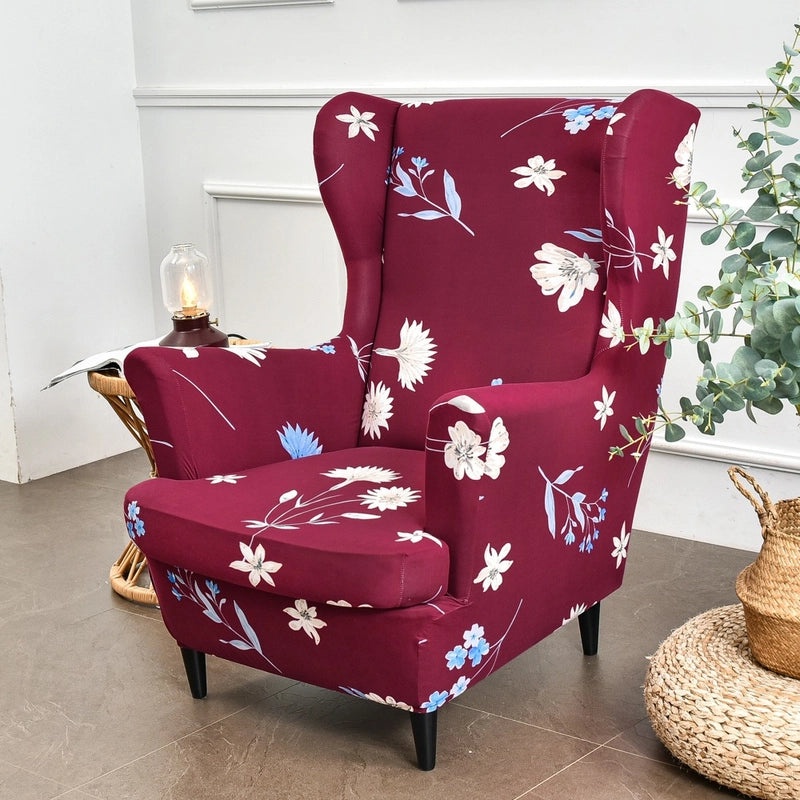 Elastic Four Seasons Tiger Print Wingback Chair and Sofa Cover All-Inclusive American Style|Home Decor & Furniture