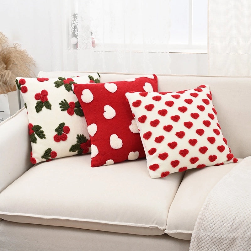 Nordic Heart-Shaped Polyester Cotton Throw Pillow Cover for Couch & Sofa Decor | Home Decor & Pillows