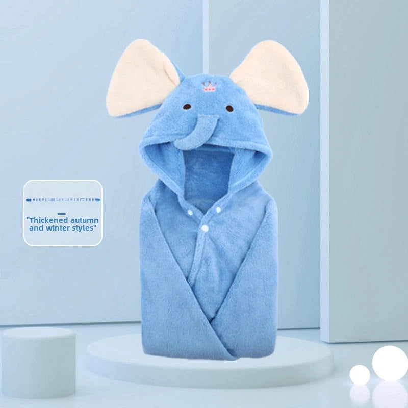 Kids Hooded Bath Towel Cartoon Quick-Dry Baby Bathrobe Soft Hooded Cloak for Children|Baby Bath Towels & Robes