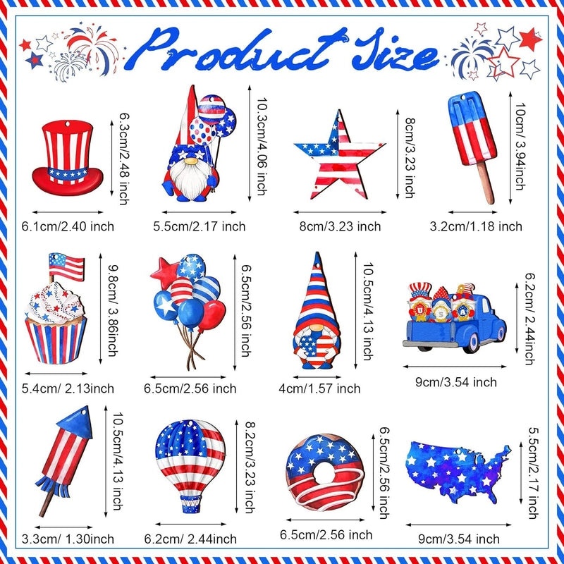 American Flag Animal Wood Decor for Festivals and Parties | Home Decor
