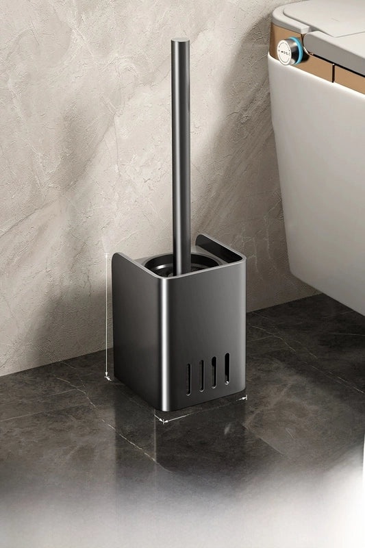 Light Luxury Wall-Mounted Toilet Brush with Storage Rack | Bathroom Accessories