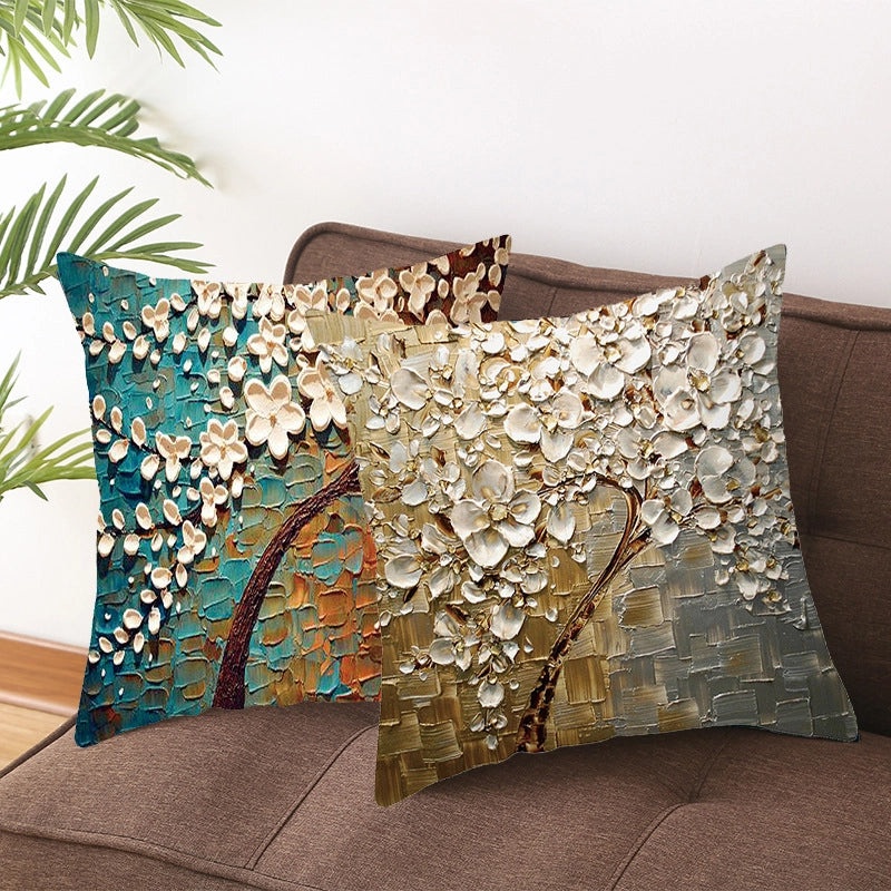 Modern Pastoral Letter and Plant Linen Pillow Covers for Couch and Sofa Decor | Home Decor & Pillows