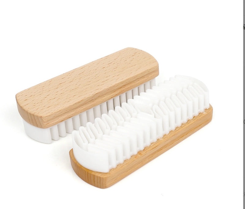 Wooden Handle Shoe Brush with Beech Wood and Horsehair for Leather and Suede Polishing | Shoe Care & Cleaning Tools