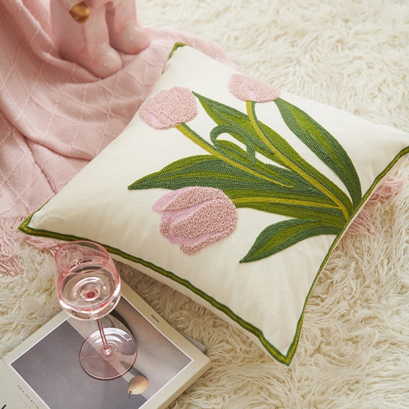Chic Floral Polyester Cushion Covers|Home Decor Pillows