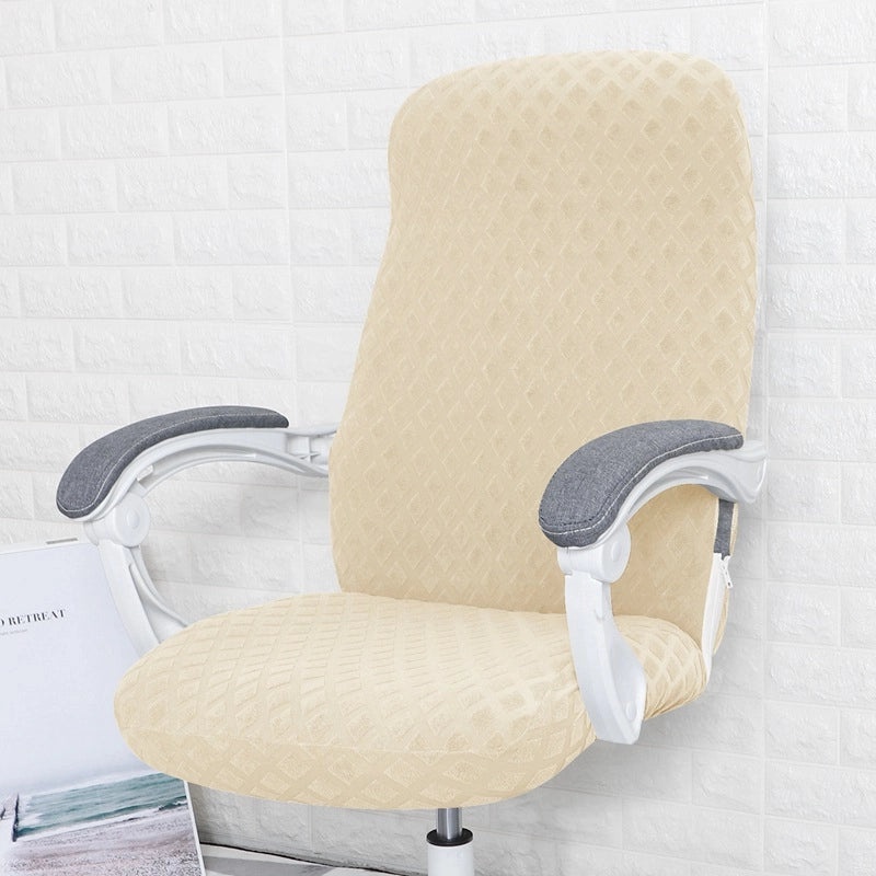 Knitted Jacquard Elastic Office Chair Cover with Pineapple Grid Pattern for Rotating Armrest Computer Chair|Office Furniture Accessories