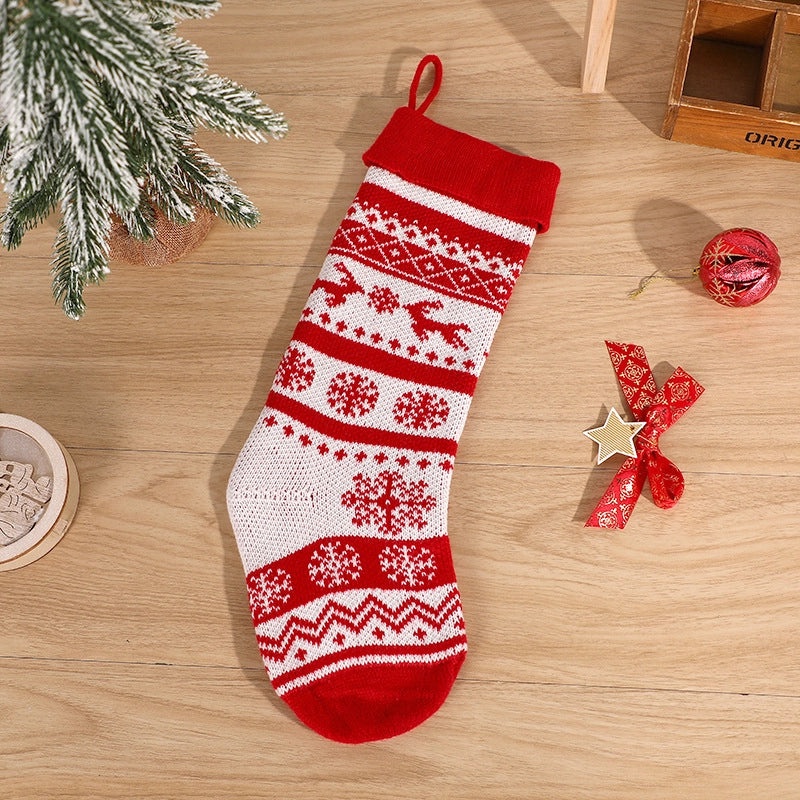 Cute Cartoon Wool Knit Christmas Socks Decoration | Home Decor & Festive Accessories