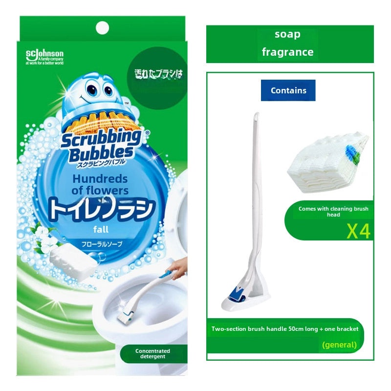 Japanese SC Johnson Disposable Toilet Brush with Cleaner & Replacement Head | Home Cleaning Supplies