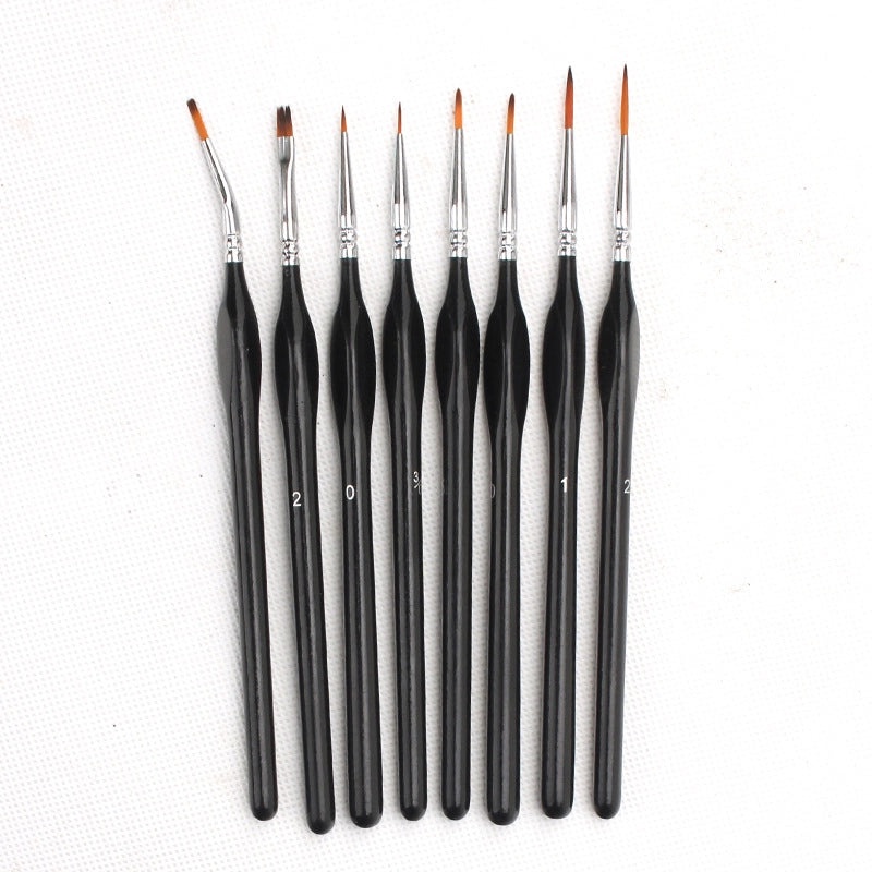 8-Piece Nail Art & Eyebrow Pencil Set with Detail Brushes, Triangle Bars, and Gouache Pens | Beauty Tools & Accessories