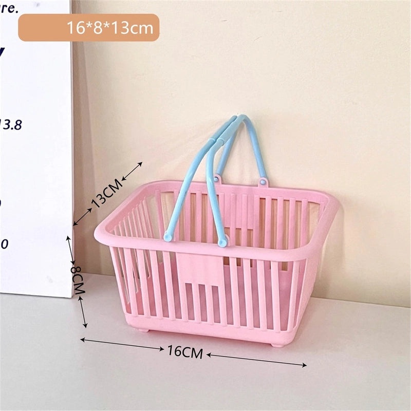 Minimalist Round Square Solid Color Plastic Storage Basket | Home Organization & Storage Bins