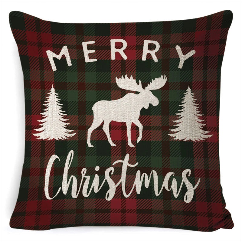 European Style Linen Christmas Pillow Cover for Sofa Cushion Cozy Home Decor|Home Decor & Accessories