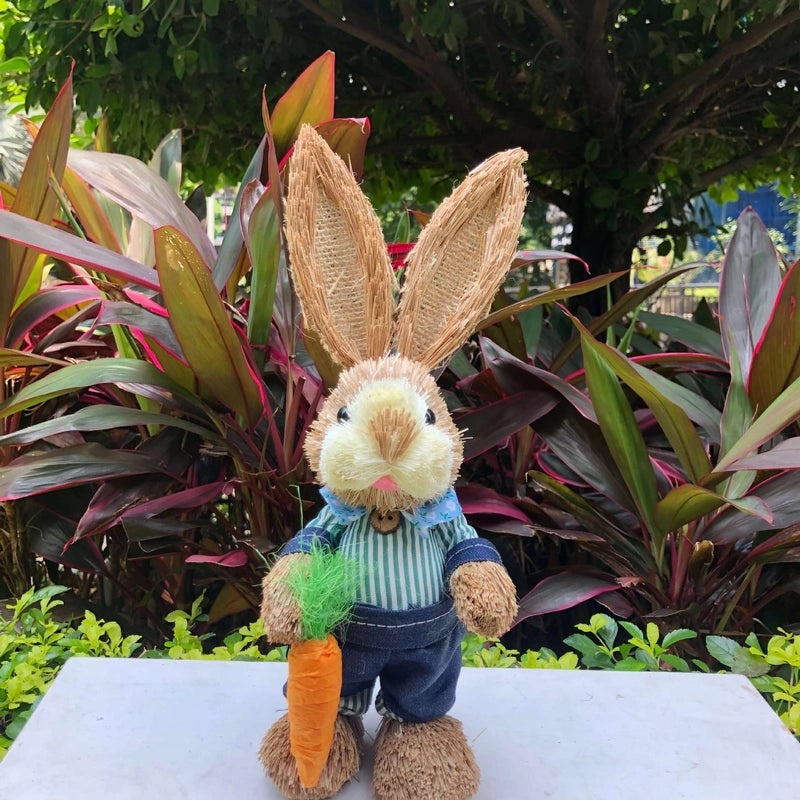 Mini 25cm Woven Rabbit Easter Decor Cute Display Gift Small Prizes Birthday Present|Home Decor & Gifts