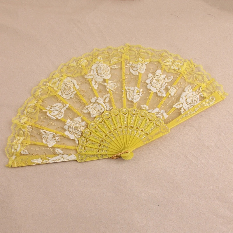 Transparent Lace Folding Fan for Dance and Home Decor | Home & Living Accessories