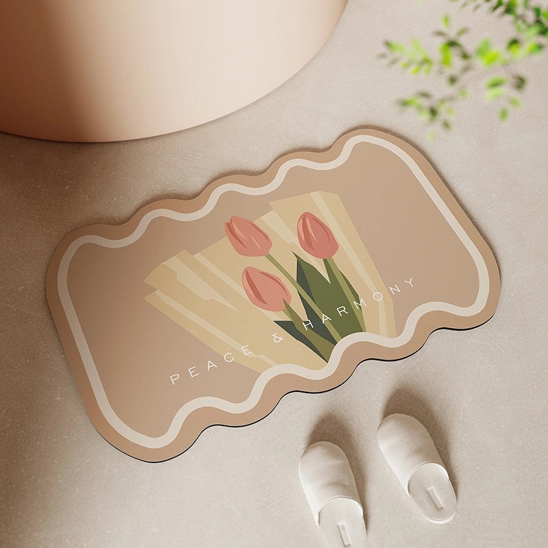 Absorbent Diatom Mud Bathroom Mat Non-Slip Quick-Dry Door Rug for Toilet Home Use|Bathroom Accessories