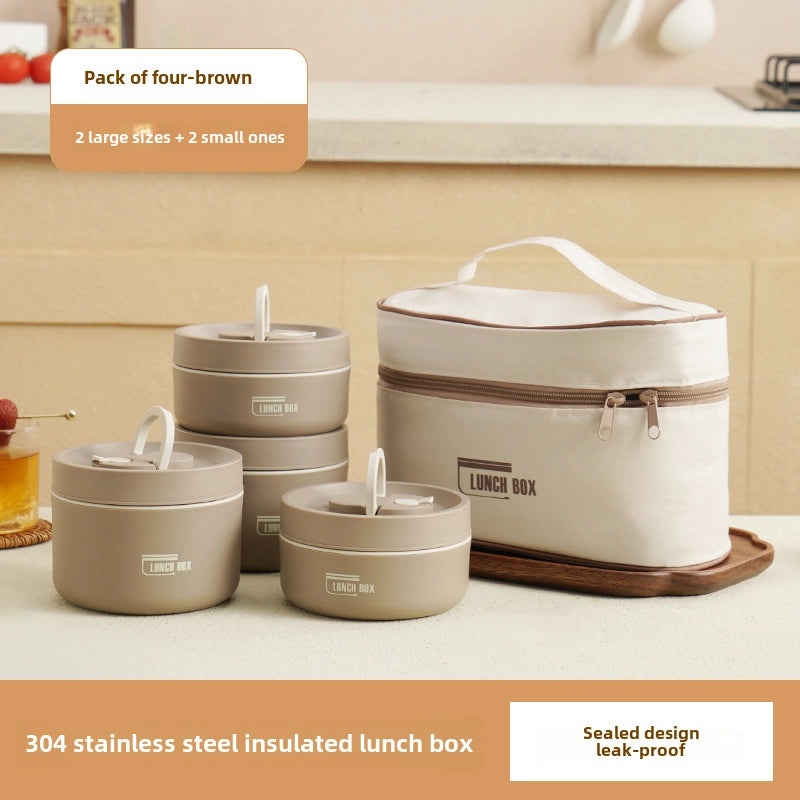 304 Stainless Steel Lunch Box with Soup Bowl | Portable Multi-Layer Insulated Lunch Box for Students | High Color Value|Kitchen & Dining