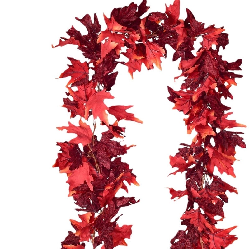 Autumn Maple Leaf Rattan Wreath Hanging Decor for Thanksgiving and Christmas | Home Decorations
