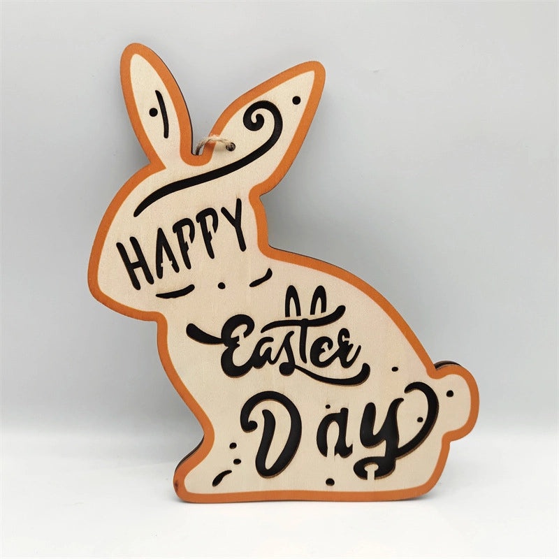 Minimalist Easter Rabbit Wooden Hanging Ornament for Holiday Party Decor | Home Decor & Holiday Ornaments
