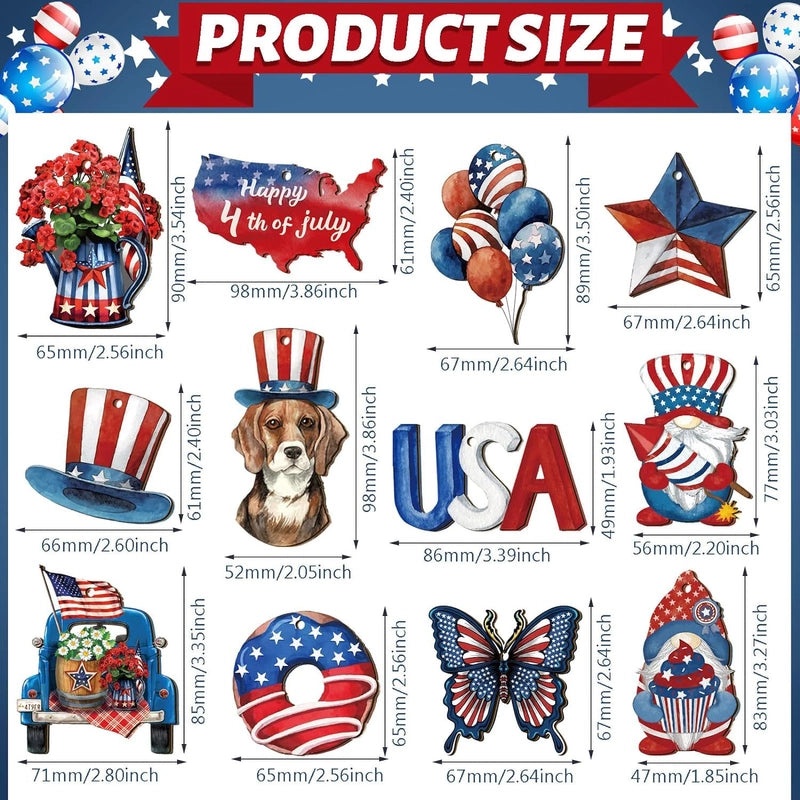 American Flag Animal Wood Decor for Festivals and Parties | Home Decor