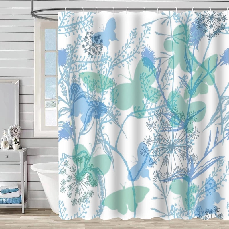 Waterproof Tropical Jungle Leaf Shower Curtain with Hooks 3D Printed Polyester for Bathroom|Shower Curtains & Accessories