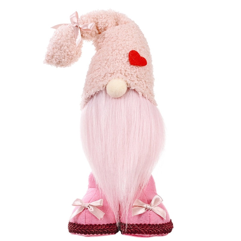 Heart Shape Bow Knot Rudolph Doll Holiday Table Decor Indoor Cute Plush Toy|Home Decor