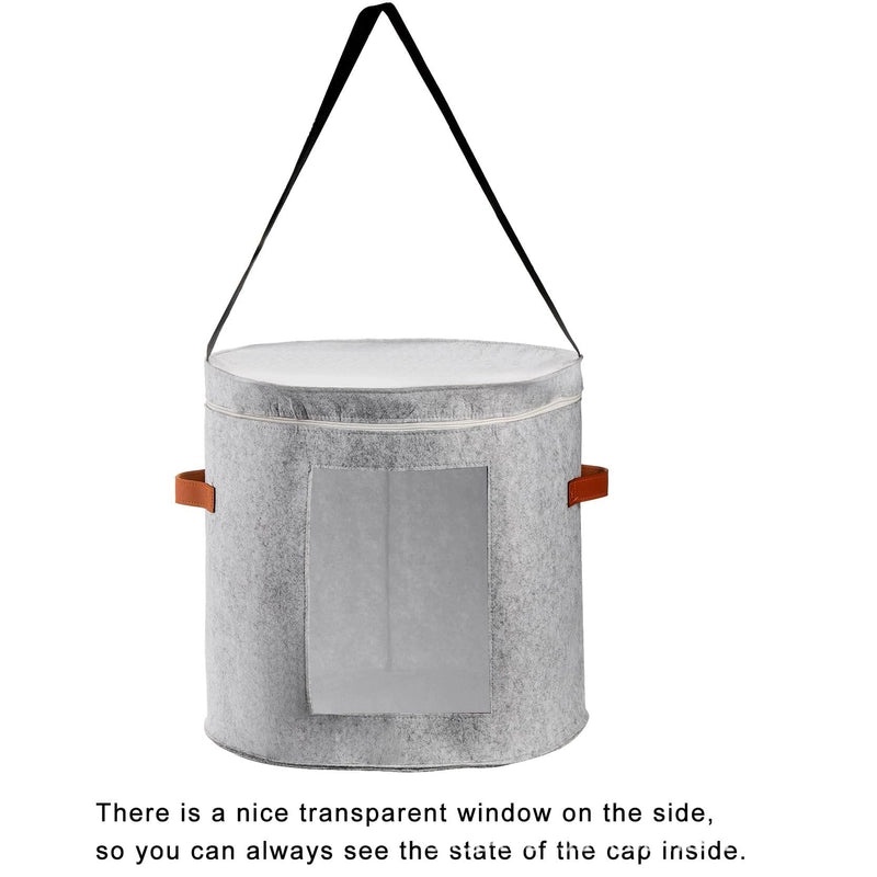 Large Foldable Hat Storage Box with Shoulder Strap and Dual Handles for Women | Hat Storage Boxes