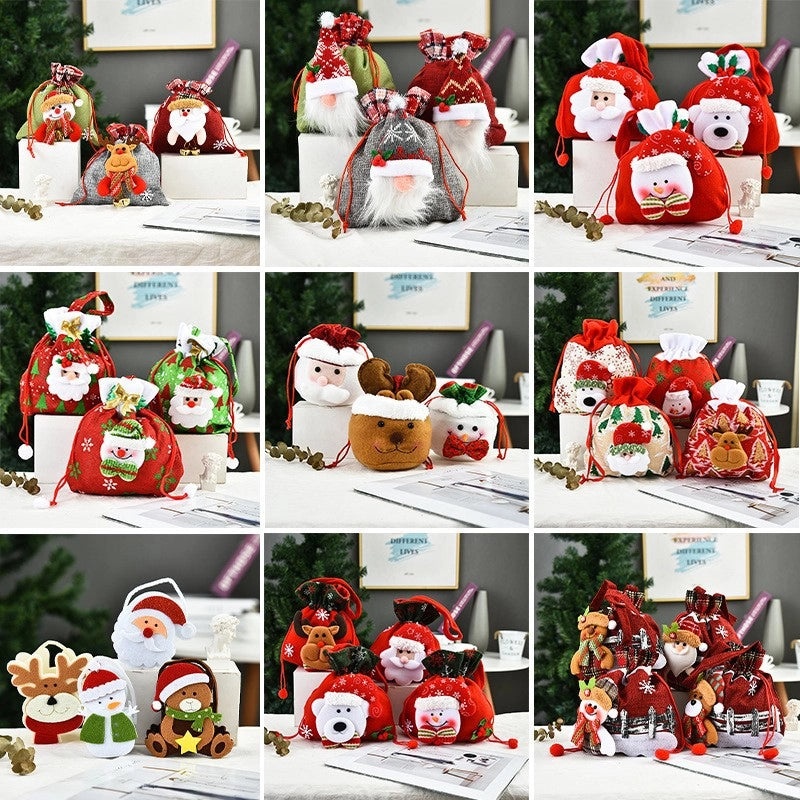 Nordic Christmas Gift Bags Santa Snowman Elk Party Decorations | Christmas Party Supplies