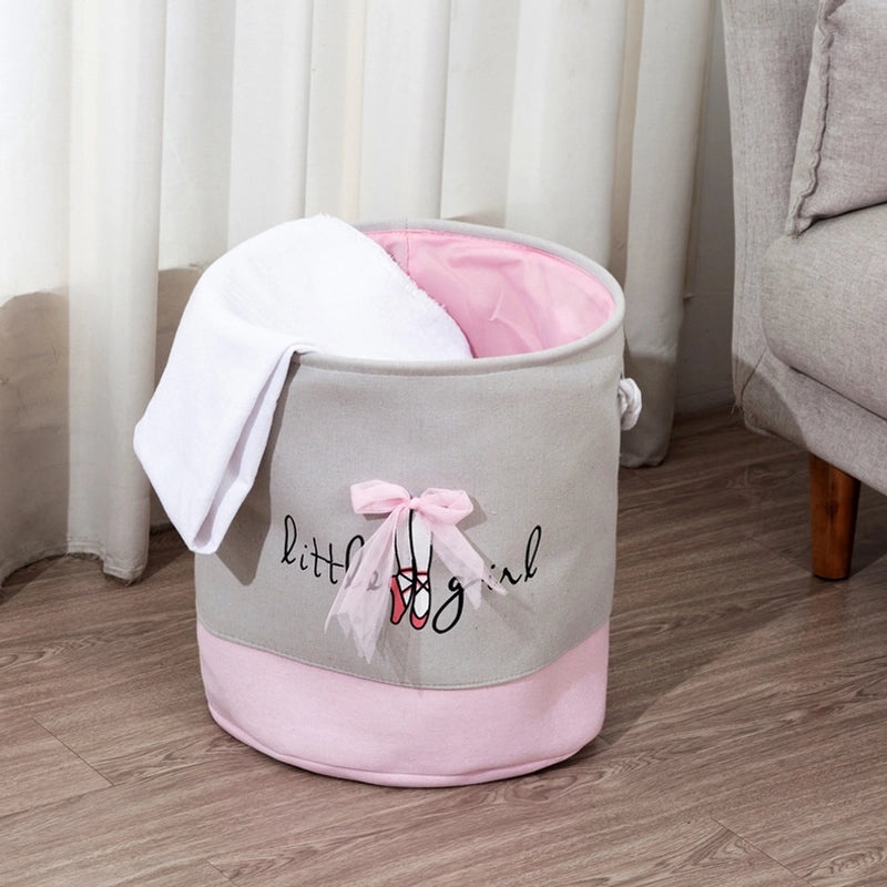 Dancing Girls Round Fabric Storage Basket Thickened Large Laundry Hamper Home Organizer Bag|Home Storage & Organization