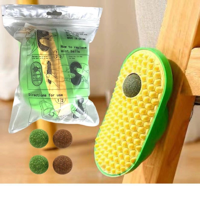Cat Self-Grooming Hair Rubbing Comb with Mint Ball Toy | Pet Grooming Accessories