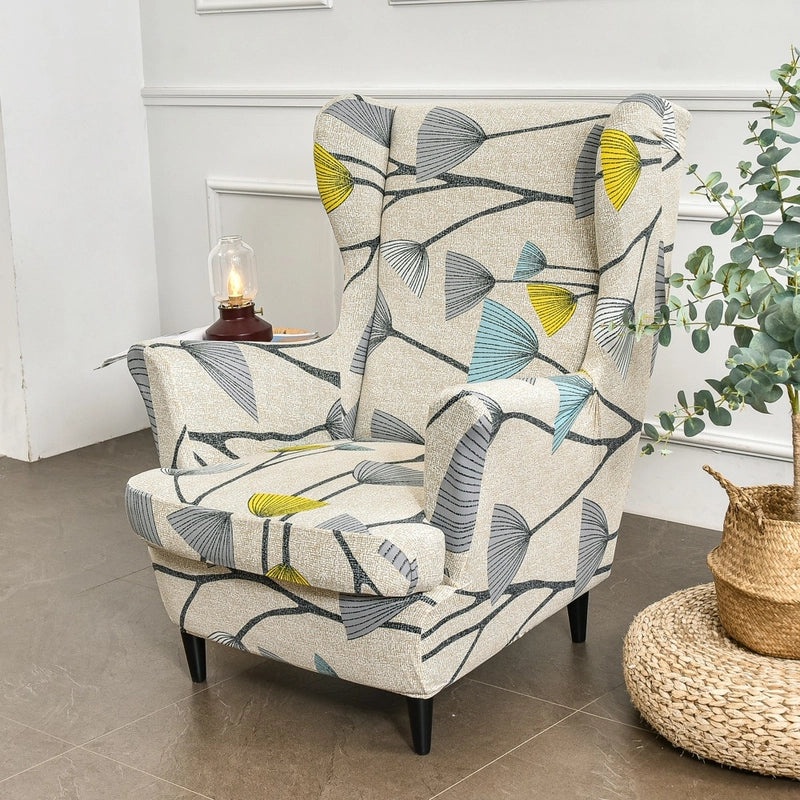 Elastic Four Seasons Tiger Print Wingback Chair and Sofa Cover All-Inclusive American Style|Home Decor & Furniture