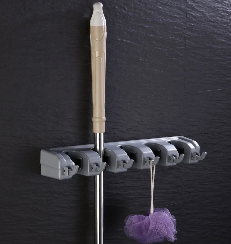 Simple Solid Color ABS & PP Plastic Mop Holder Rack | Home Cleaning Tools