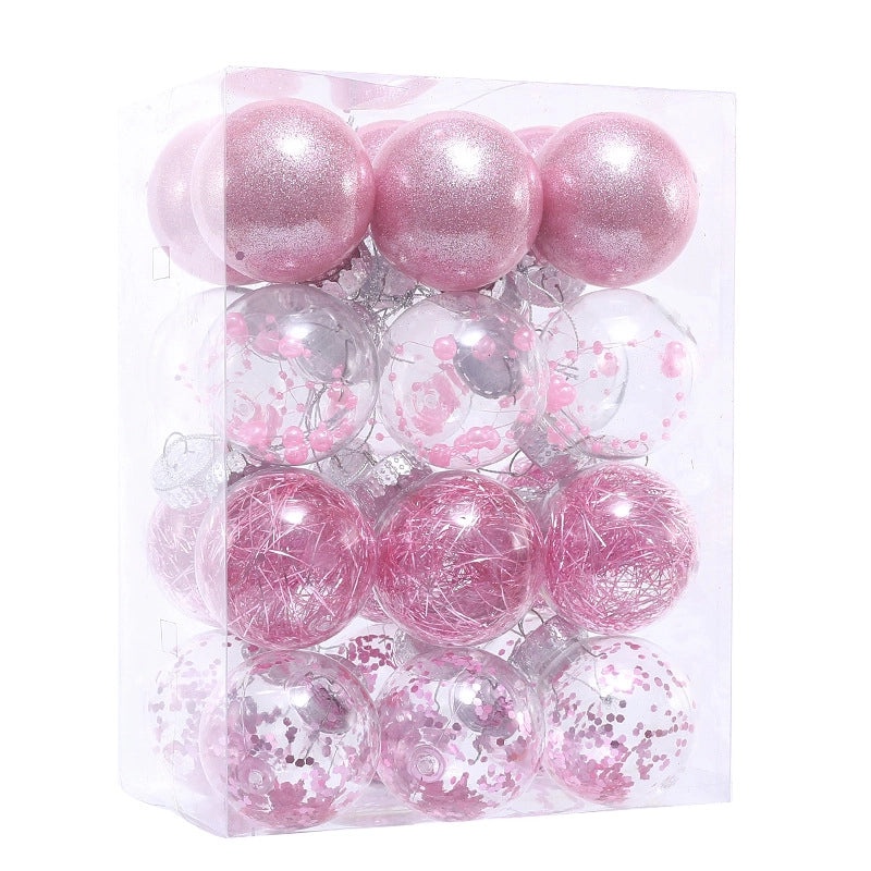 Set of 24 Transparent Plastic Christmas Balls 6cm & 8cm | Christmas Tree Decorations | Holiday Ornaments | Xmas Pendants | Festive Decor | Christ