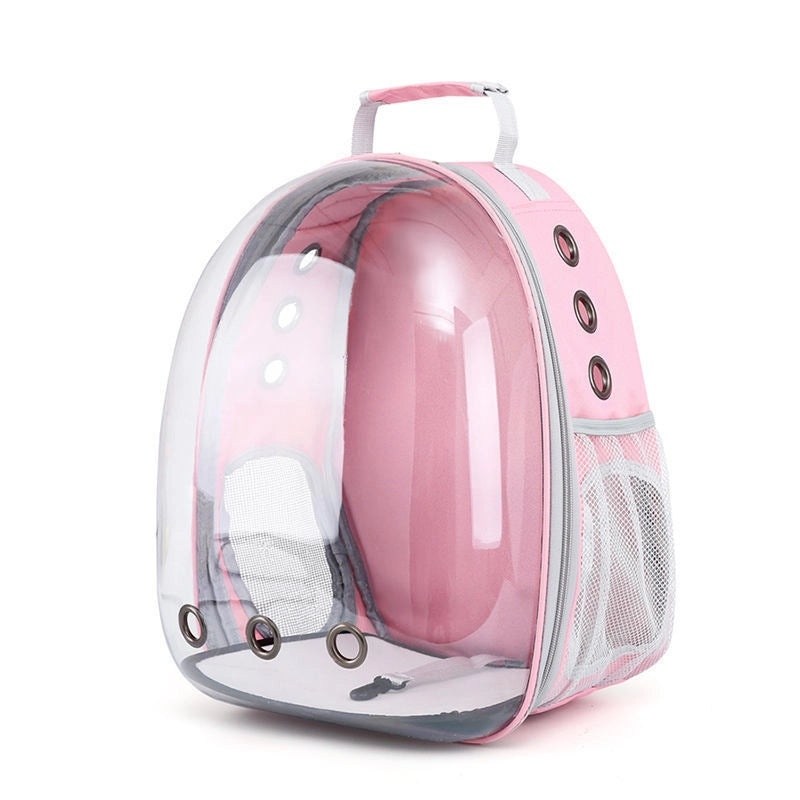 Minimalist Solid Color Pet Backpack Made of Durable PVC Oxford Cloth|Pet Carriers & Travel Bags