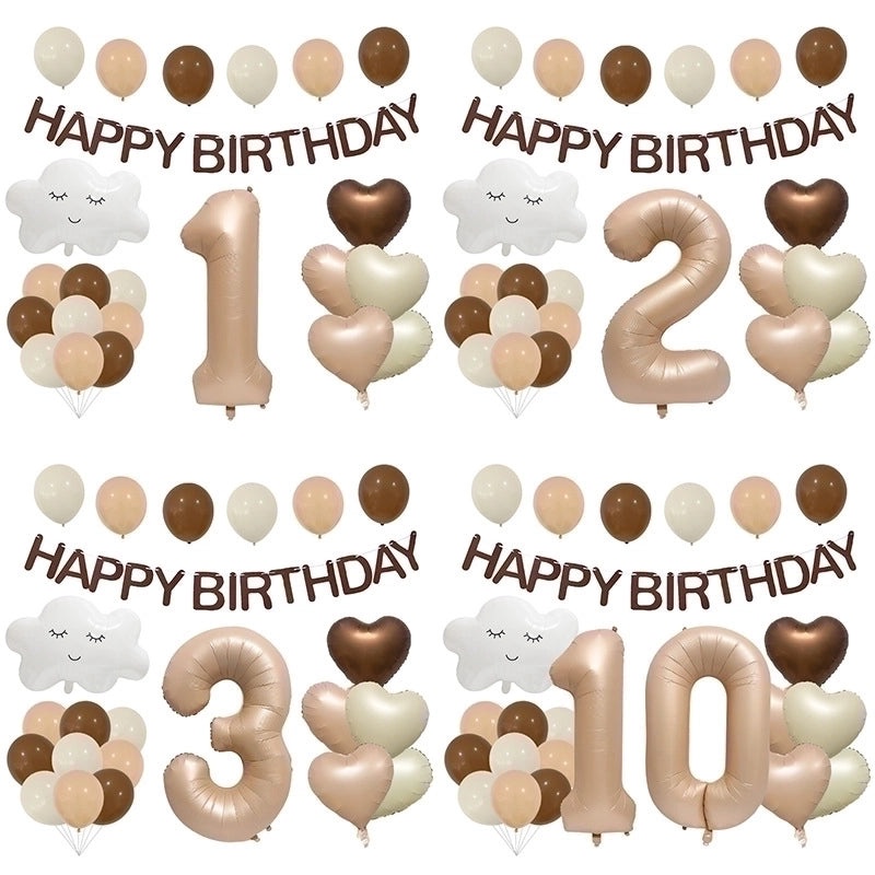 Birthday Party Heart Letter Balloons, Cute Minimalist Aluminum Foil Balloons for Indoor Outdoor Celebration|Party Decorations