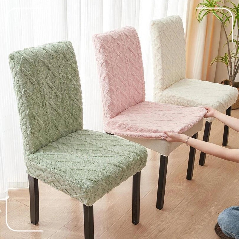 Jacquard Elastic Chair Cover Thickened Cushion Dining Room Universal Fit|Home Decor & Furniture Accessories