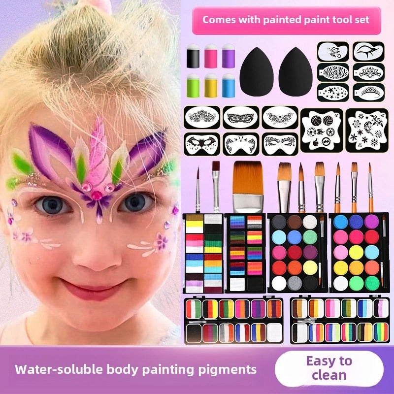 12-Color Face Paint Set for Kids Water-Soluble Safe Halloween Body Makeup|Children's Face Paint & Body Art