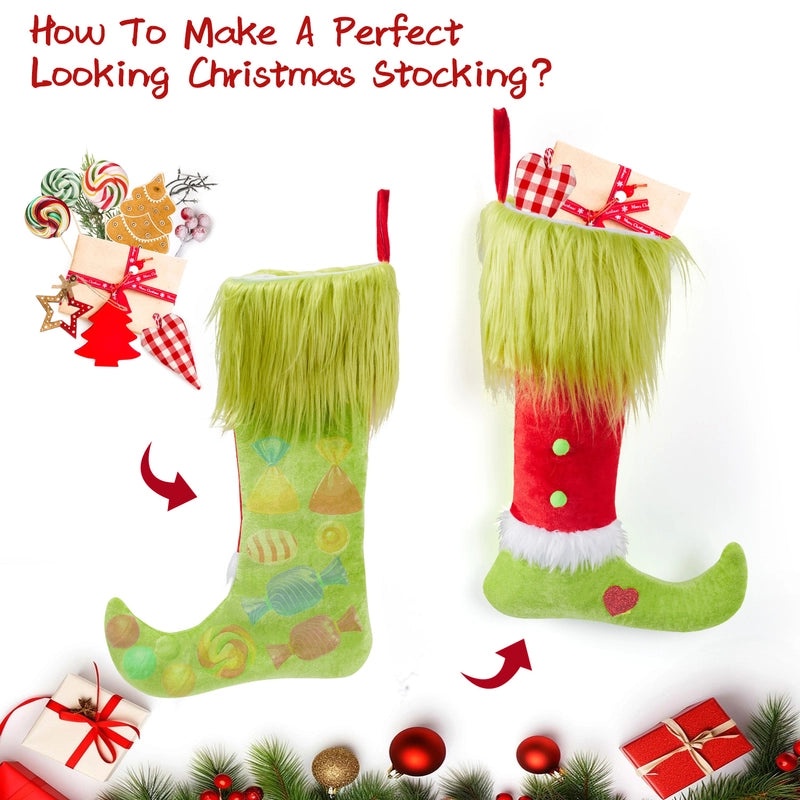 Christmas Heart-Shaped Holiday Socks Decoration Polyester Indoor Hanging Ornament|Christmas Decorations