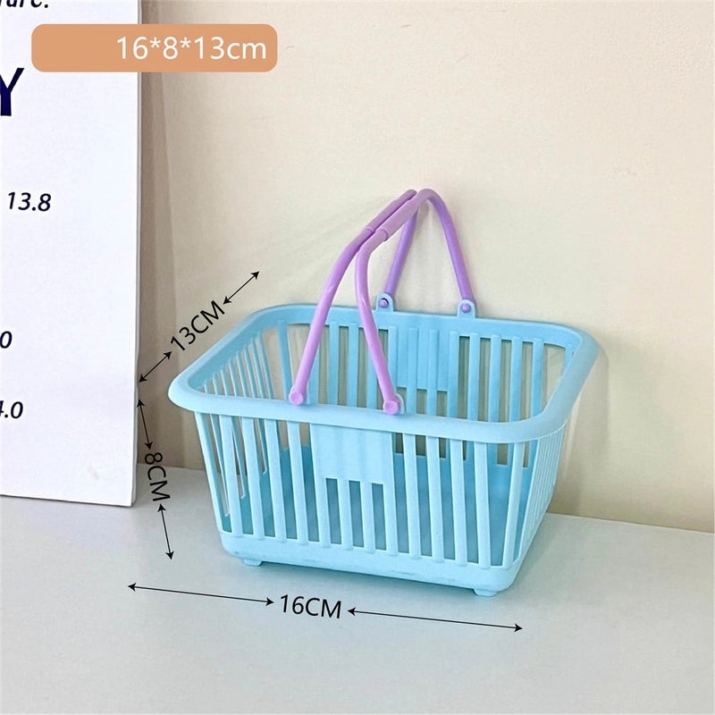 Minimalist Round Square Solid Color Plastic Storage Basket | Home Organization & Storage Bins