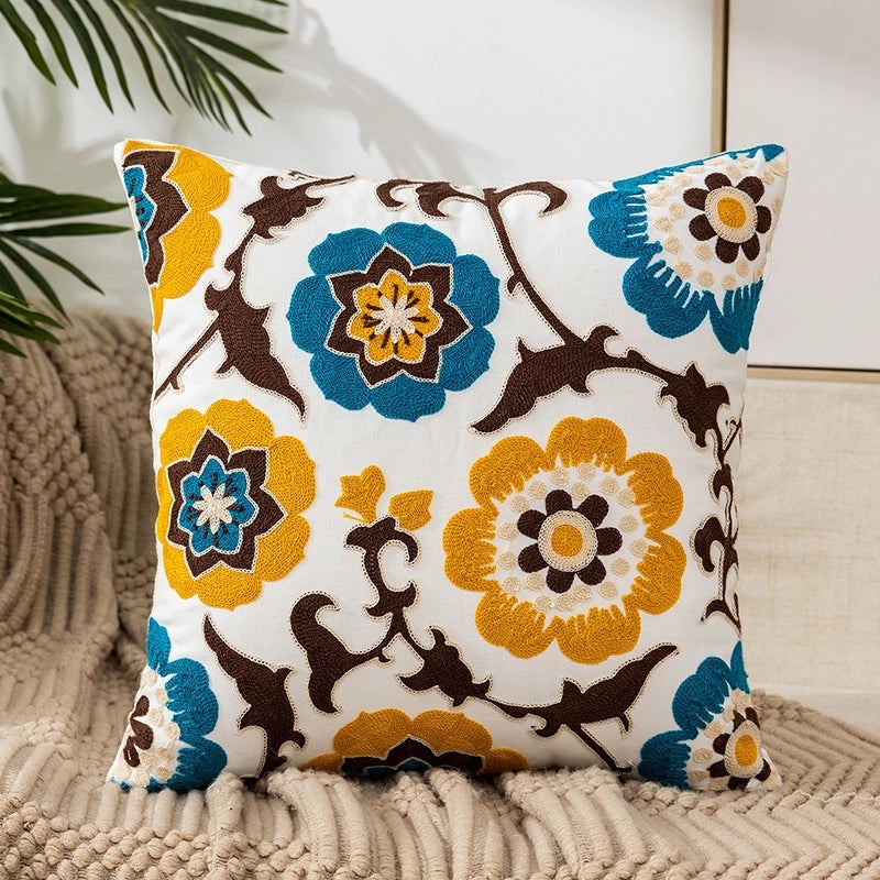 Nordic Embroidered Cotton Sofa Cushion Simple Living Room Backrest Pillow Factory Direct Sales|Home Decor Cushions