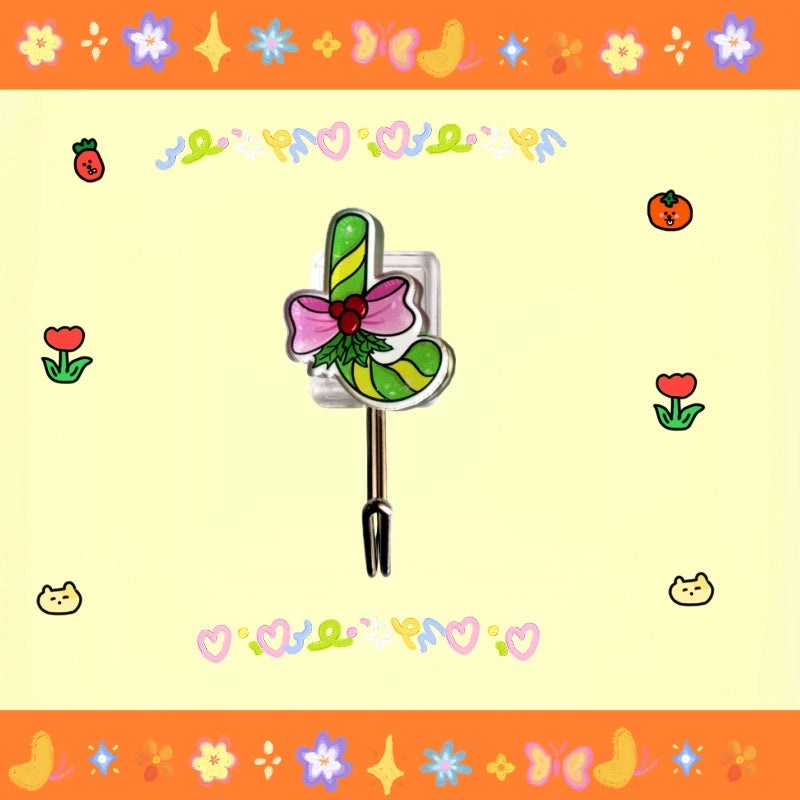 Festive Christmas Tree Santa Snowman Acrylic Wall Hooks|Home Decor Accessories