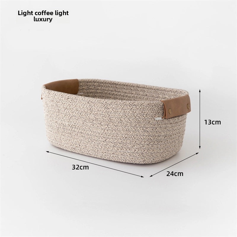 Large Cotton Rope Storage Basket for Home Desktop Organizer | Home Storage & Organization