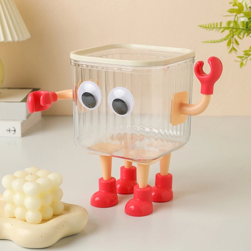 Cute DIY Round Head Shoe Foot Mat Small Feet Detachable Adhesive-Free Decorative Tissue Box and Trash Can Accessory|Home Decor & Organization