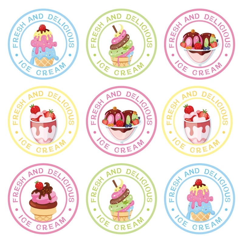 Ice Cream Party Kraft Paper Candy Bags, Oil Proof Packaging for Gift Giving | Party Supplies