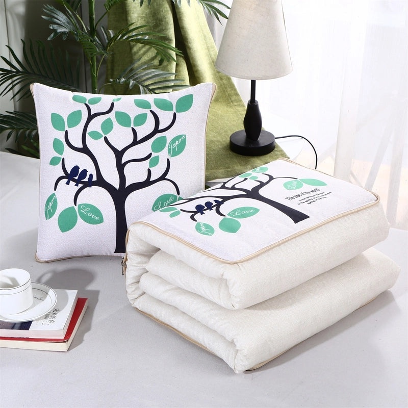 Custom Logo Pillow Quilt Dual-use Car Cushion & Sleeping Blanket Four-season Thin Blanket Gift Printing|汽车配件