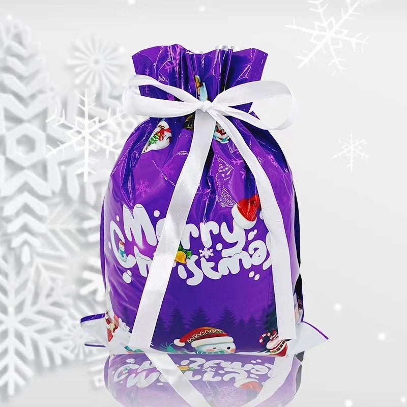 Santa Claus Drawstring Gift Bag for Christmas and Halloween Candy Packaging|Holiday Party Supplies