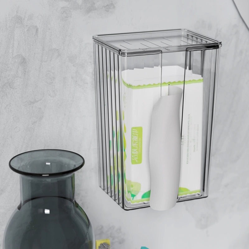 Wall-mounted Transparent Tissue Box for Bathroom Kitchen Toilet Storage | Home & Living Accessories