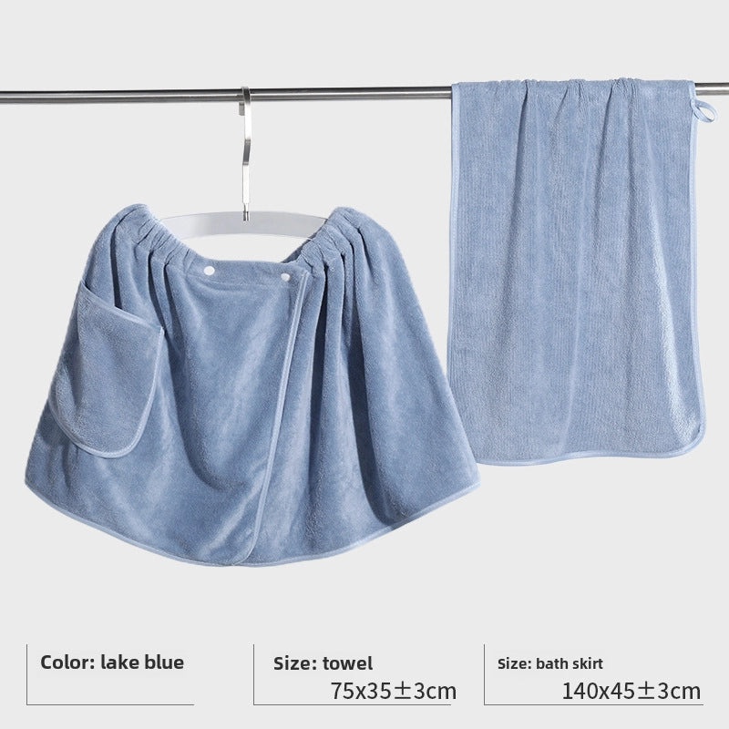 Men's Coral Fleece Bath Wrap Skirt Thick Absorbent Towel for Home and Salon Use|Men's Bath & Body Accessories