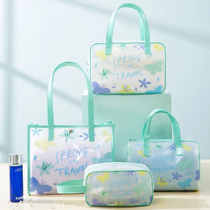 Korean Style Floral Butterfly PVC Pouch|Accessories Storage Bags