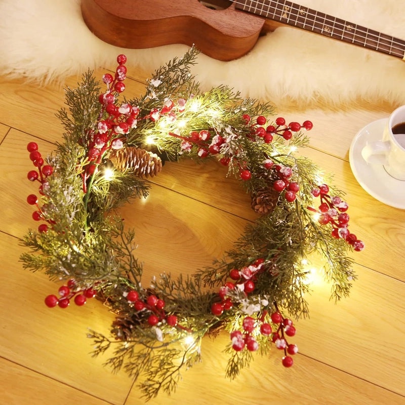 Christmas Rattan Wreath Holiday Ornament for Door Window Wall Outdoor Decoration|Home Decor